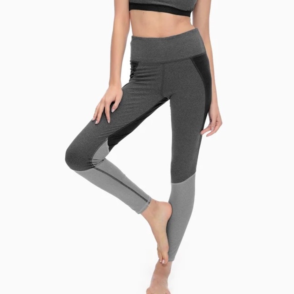 Splendid Heather Gray Color Block Leggings High Waist Size Medium